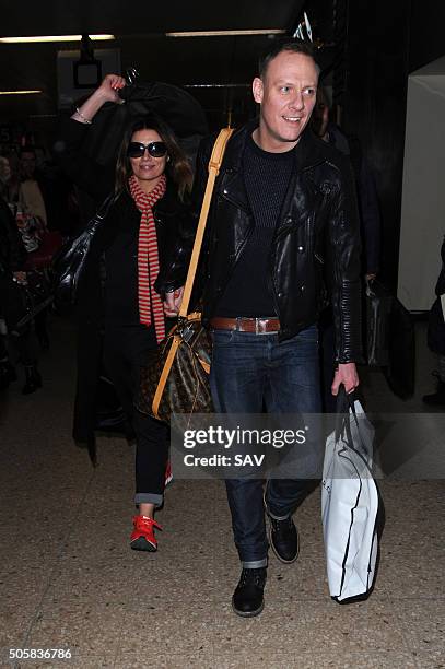 Alison King and Antony Cotton arrive at Euston Station on January 20, 2016 in London, England.