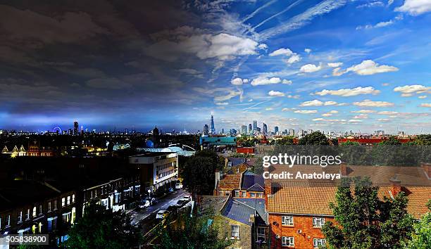 night to day in london city - day night stock pictures, royalty-free photos & images