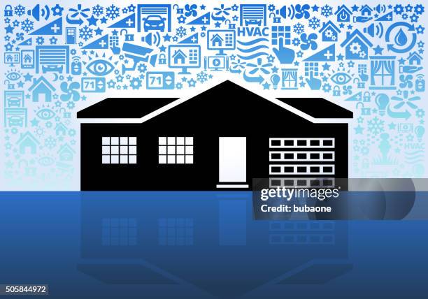 house on home automation and security vector background - teleworking background stock illustrations