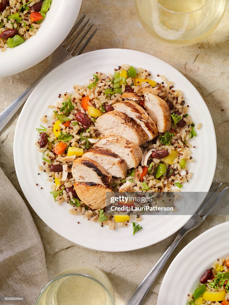 Grilled Chicken with Quinoa and Brown Rice Salad