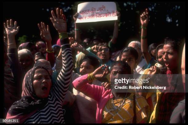 Women protesting sati in New Delhi, India.