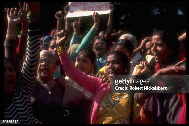Women protesting sati in New Delhi, India.