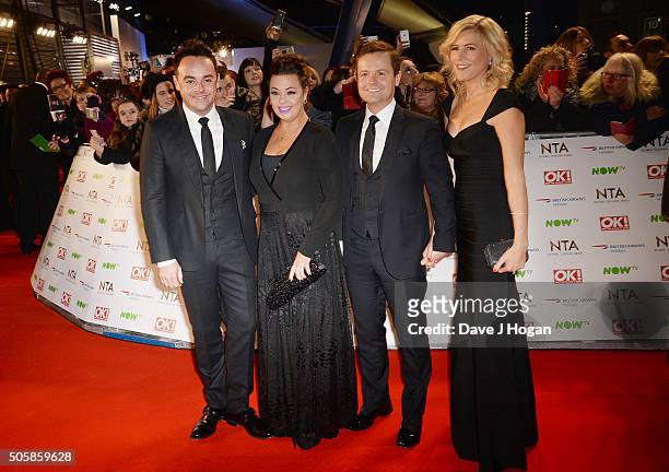 Anthony McPartlin, Lisa Armstrong, Declan Donnelly and Ali Astallattends the 21st National Television Awards at The O2 Arena on January 20, 2016 in...