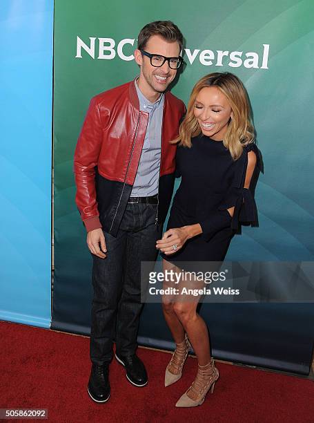 Brad Goreski and Giuliana Rancic arrive at the 2016 Winter TCA Tour - NBCUniversal Press Tour Day 2 at Langham Hotel on January 14, 2016 in Pasadena,...