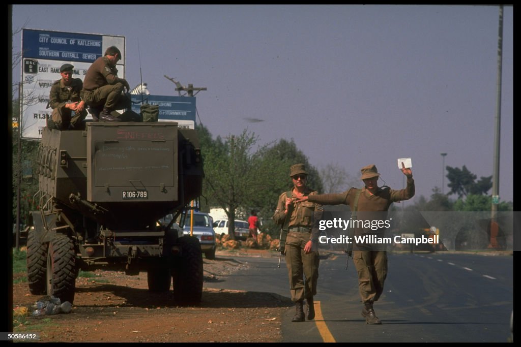 Api Sadf SADF soldiers w. APC guarding township approach in govt. Iron Fist OP ...