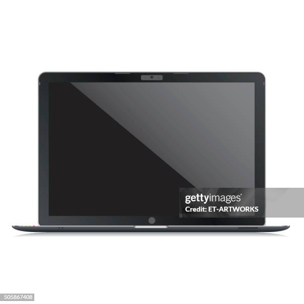 vektor laptop-vorlage - laptop schwarz stock-grafiken, -clipart, -cartoons und -symbole