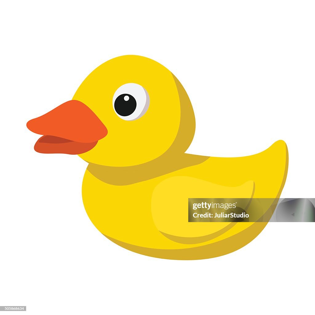 Gelbe Ente Für Bad Cartoonsymbol Stock-Illustration - Getty Images