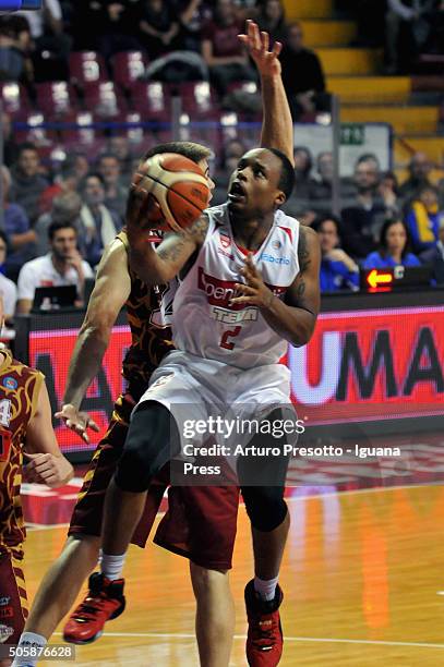 Maalik Wayns of Openjobmetis competes with Jeff Viggiano of Umana during the match of LegaBasket between Reyer Umana Venezia and Openjobmetis Varese...