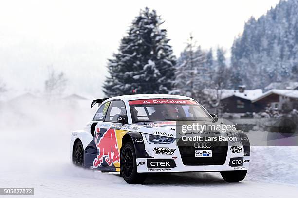 Andrea Dovozioso drives during the final day of the Audi Quattro #SuperQ on January 20, 2016 in Kitzbuehel, Austria.