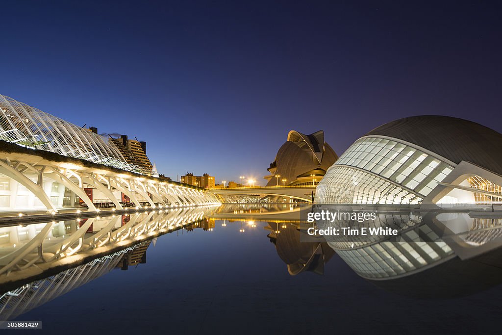 City of Arts and Sciences at dusk, Valencia, Spain