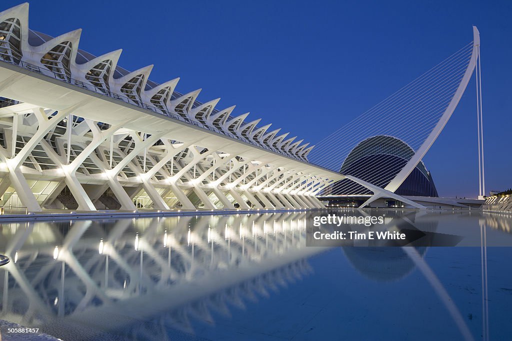 City of Arts and Sciences at dusk, Valencia, Spain