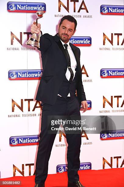 Danny Dyer, winner of the Serial Drama Performance award, attends the 21st National Television Awards at The O2 Arena on January 20, 2016 in London,...