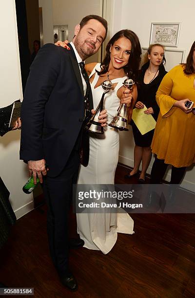 Danny Dyer and Vicky Pattison, with the awards for Serial Drama Performance and Entertainment Programme, attend the 21st National Television Awards...