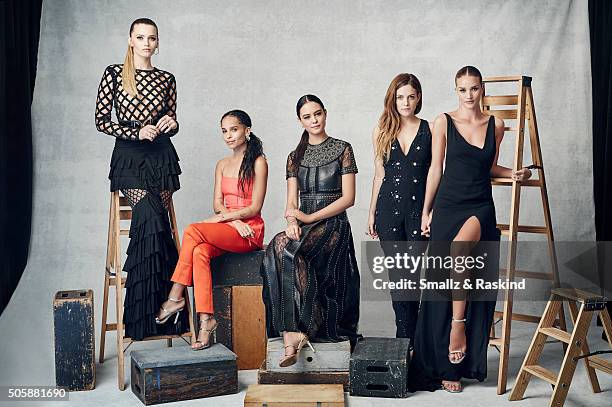 The Actresses of 'Mad Max: Fury Road', Abbey Lee, Zoe Kravtiz, Courtney Easton, Riley Keogh and Rosie Huntington-Whiteley pose for a portrait during...