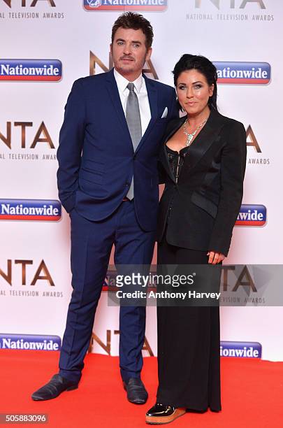Shane Richie and Jessie Wallace at the 21st National Television Awards at The O2 Arena on January 20, 2016 in London, England.