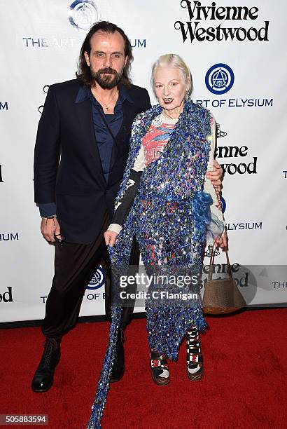 Andreas Kronthaler and Vivienne Westwood attend the Art of Elysium 2016 HEAVEN Gala presented by Vivienne Westwood & Andreas Kronthaler at 3LABS on...