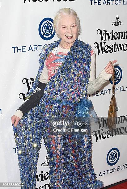 Vivienne Westwood attends the Art of Elysium 2016 HEAVEN Gala presented by Vivienne Westwood & Andreas Kronthaler at 3LABS on January 9, 2016 in...