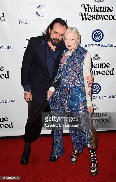 Andreas Kronthaler and Vivienne Westwood attend the Art of Elysium 2016 HEAVEN Gala presented by Vivienne Westwood & Andreas Kronthaler at 3LABS on...
