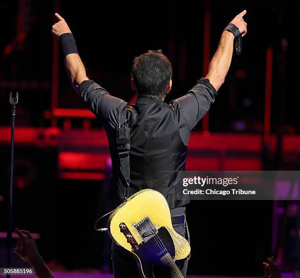 Bruce Springsteen and the E Street Band perform during their River Tour show at the United Center in Chicago on Tuesday, Jan. 19, 2016.