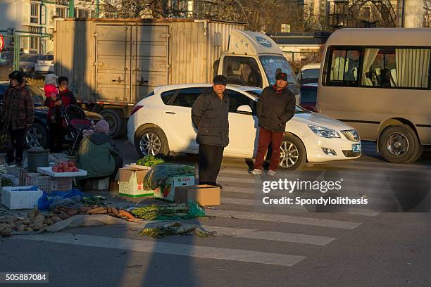 street view of  of the street in beijing residence area - lancashire hotpot stock pictures, royalty-free photos & images