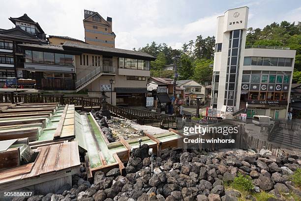 kusatsu hot springs resorts in japan - gunma prefecture stock pictures, royalty-free photos & images