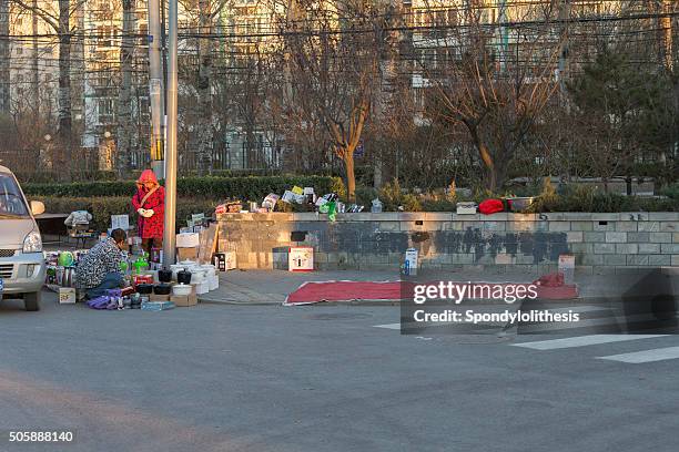 street view of  of the street in beijing residence area - lancashire hotpot stock pictures, royalty-free photos & images