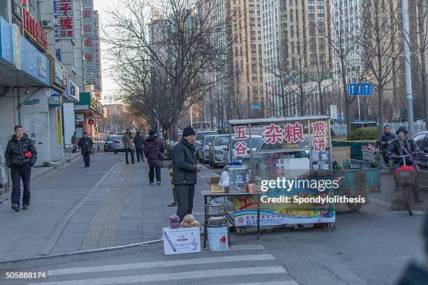 street view of  of the street in beijing residence area - lancashire hotpot stock pictures, royalty-free photos & images