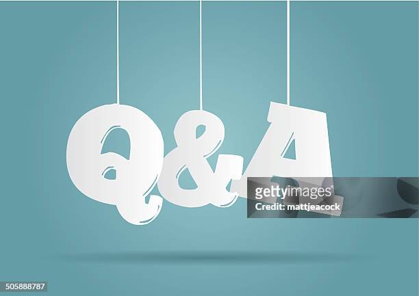 hanging word q&a - solution stock illustrations