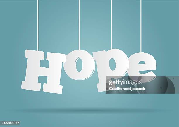 hanging word hope - hope word stock illustrations