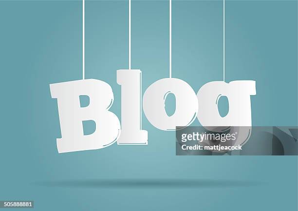 hanging word blog - blogging stock illustrations