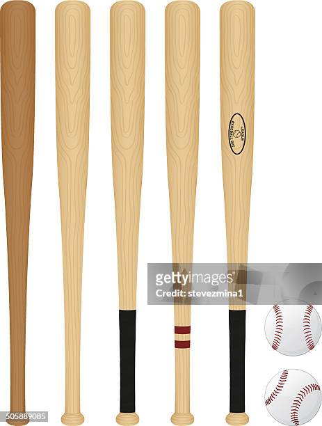 ilustraciones, imágenes clip art, dibujos animados e iconos de stock de bates de béisbol - bate de béisbol