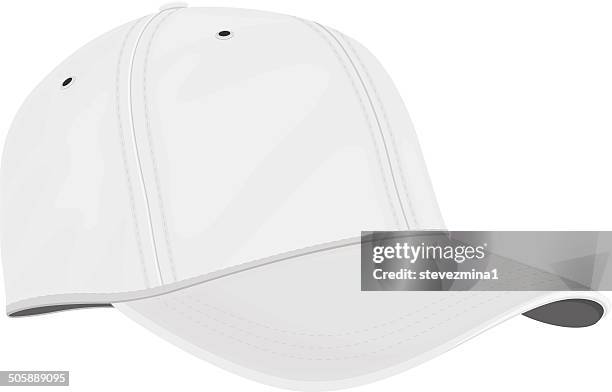 white cap - white hat fashion item stock illustrations