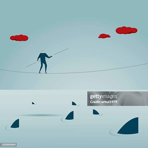 risk - tightrope stock illustrations