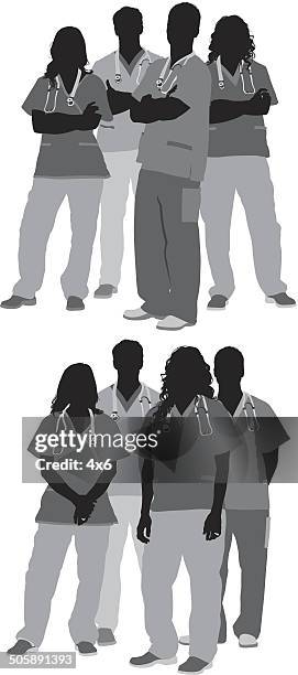 bildbanksillustrationer, clip art samt tecknat material och ikoner med group of doctors - sjuksköterska