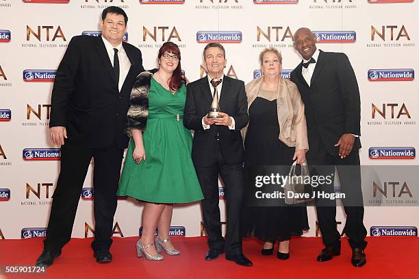 Mark Lebbett, Jenny Ryan, Bradley Walsh, Anne Hegerty and Shaun Wallace of The Chase, with the award for Daytime, during the 21st National Television...