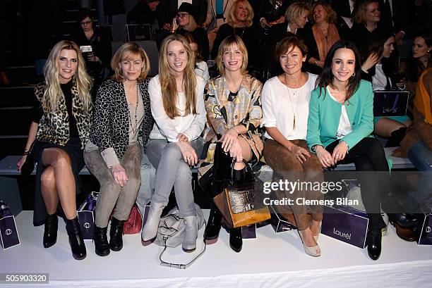 Tanja Buelter, Gesine Cukrowski, Ann-Kathrin Kramer, Valerie Niehaus, Carolina Vera and Stephanie Stumph attend the Laurel show during the...