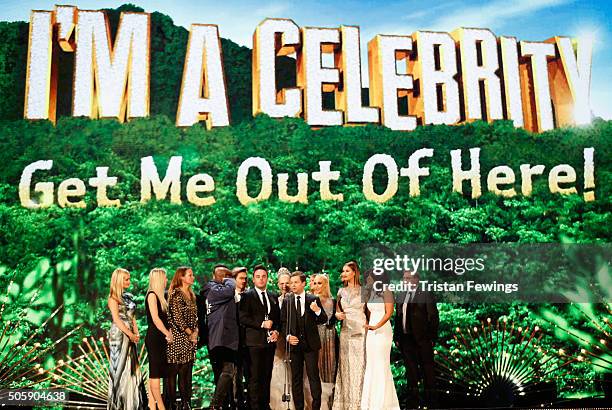 Anthony McPartlin and Declan Donnelly and the cast of "I'm A Celebrity...Get Me Out Off Here!' win the award for Best Entertainment Programme at the...