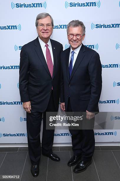 Senator Trent Lott and former Senator Tom Daschle visit at SiriusXM Studios on January 20, 2016 in New York City.