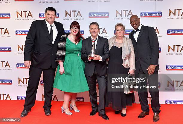 Mark Labbett, Jenny Ryan, Bradley Walsh, Anne Hegerty and Shaun Wallace accept the award for Best Daytime for The Chase at the 21st National...