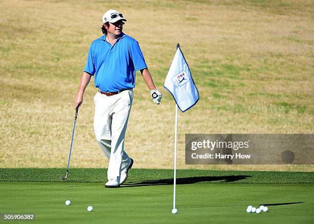 Tim Clark of South Africa warms up during preview for the CarerrBuilder Challenge In Partnersihip With The Clinton Foundation at the TPC Stadium...
