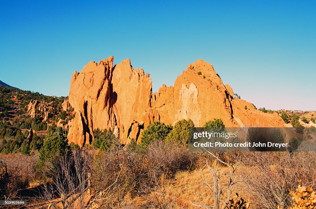 Colorado Rock Formations Rock Formation Garden Of The Gods Colorado Springs High-Res Stock Photo ...