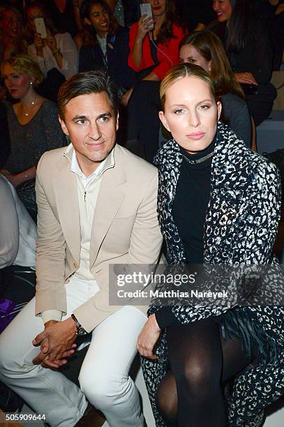 Karolina Kurkova and her husband Archie Drury attends the Guido Maria Kretschmer show during the Mercedes-Benz Fashion Week Berlin Autumn/Winter 2016...