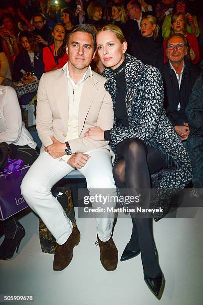 Karolina Kurkova and her husband Archie Drury attends the Guido Maria Kretschmer show during the Mercedes-Benz Fashion Week Berlin Autumn/Winter 2016...