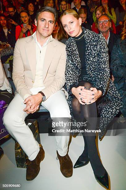 Karolina Kurkova and her husband Archie Drury attends the Guido Maria Kretschmer show during the Mercedes-Benz Fashion Week Berlin Autumn/Winter 2016...