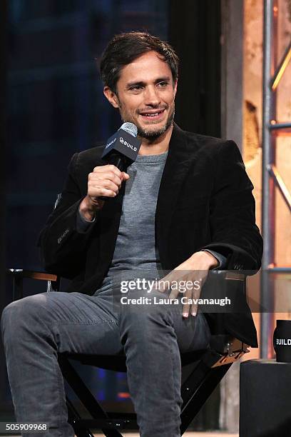 Gael Garcia Bernal attends the AOL Build Speaker Series to discuss the show "Mozart In The Jungle" at AOL Studios on January 20, 2016 in New York...