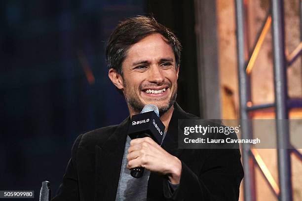 Gael Garcia Bernal attends the AOL Build Speaker Series to discuss the show "Mozart In The Jungle" at AOL Studios on January 20, 2016 in New York...