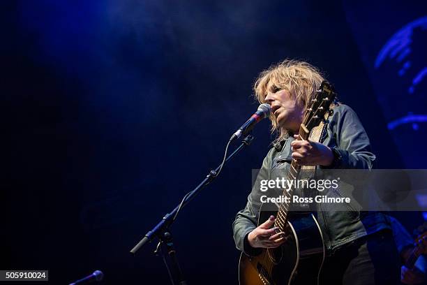 Lucinda Williams performs at the Celtic Connections Festival at Glasgow Royal Concert Hall on January 20, 2016 in Glasgow, Scotland.