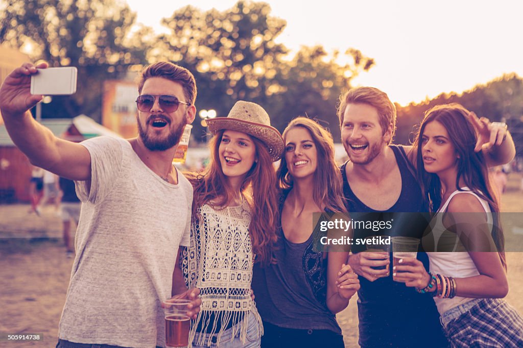 Selfie mit festival Freunden