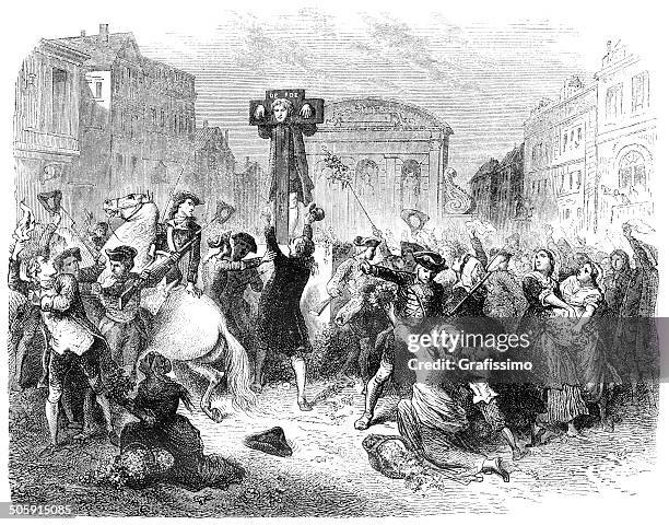 daniel defoe pilloried for seditious libel 1703 - daniel defoe stock illustrations