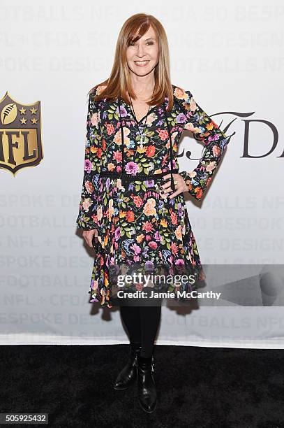 Designer Nicole Miller attends as the NFL Unveils Super Bowl 50 Bespoke Designer Footballs in collaboration with CFDA at NFL Headquarters on January...
